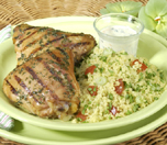 Barbecue Chicken with Orange-mint Sauce