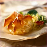 Chicken and Bleubry Filo Packets