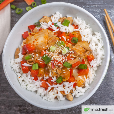 Kimchi Chicken Sauté with Basmati Rice