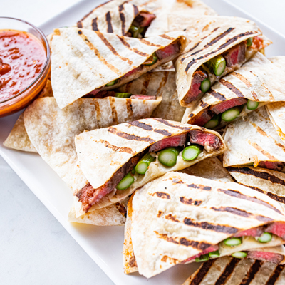 Grilled Steak & Asparagus Quesadillas