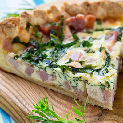 Quiche jambon et épinards à l'érable