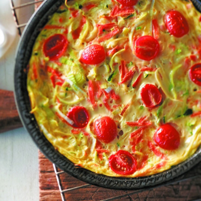 Crust Less Vegetable Quiche with Maple Syrup