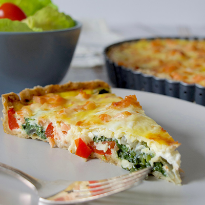 Salmon and Spinach Quiche (gluten-free)