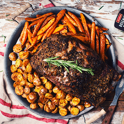 Rôti de faux filet de boeuf aux fines herbes