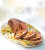 3-fruit stuffed inside veal round roast