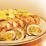 Rolled Pork Cutlets with Apple and Garlic Stuffing