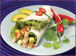 Chicken and Avocado Wrap Cooked on Barbecue