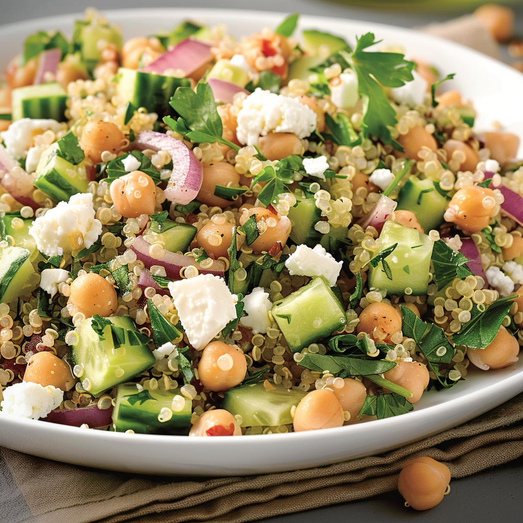 Salade de quinoa et feta aux herbes