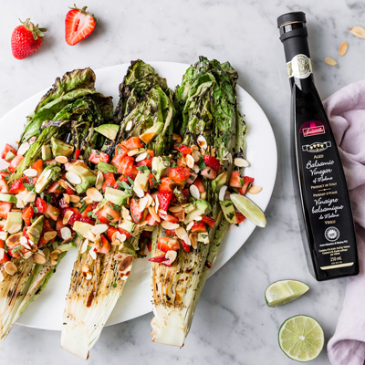 Grilled Romaine Salad with Strawberry Salsa