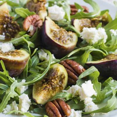 Arugula with Figs and Spiced Pecans