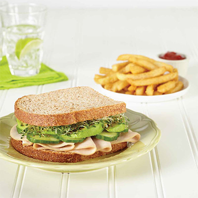 Smoked Turkey, Avocado and Sprouts Sandwich