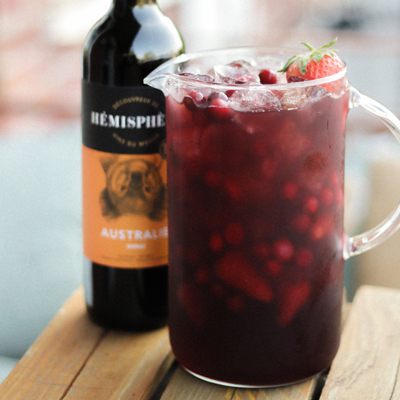 Sangria rouge fraises et hibiscus