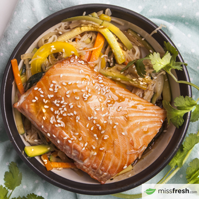 Salmon Caramelized with Honey and Soy