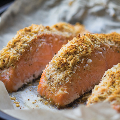 Saumon en croûte de parmesan