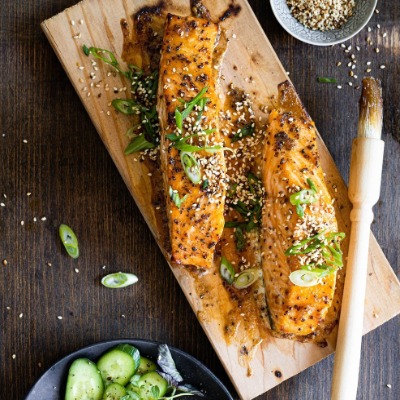 Cedar Plank Orange-Maple Glazed Salmon