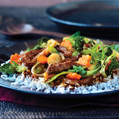 Sauté de boeuf à la teriyaki