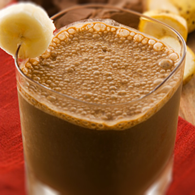 Smoothie à la banane et chocolat