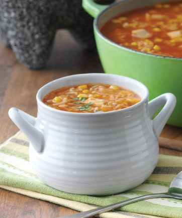 Soupe au poulet et aux croustilles tortilla