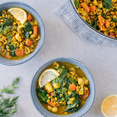 Soupe citronnée aux lentilles