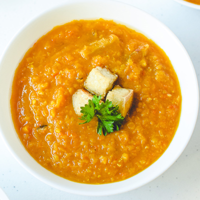 Soupe crémeuse aux lentilles