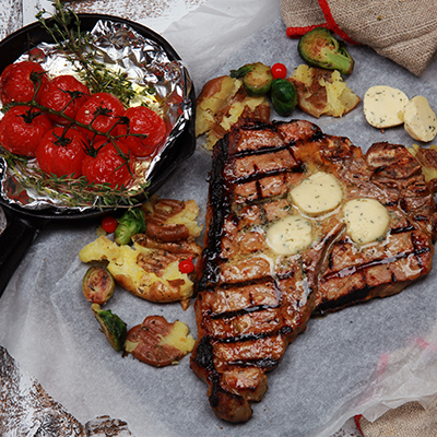 Steak d'aloyau au beurre, Dijon et érable