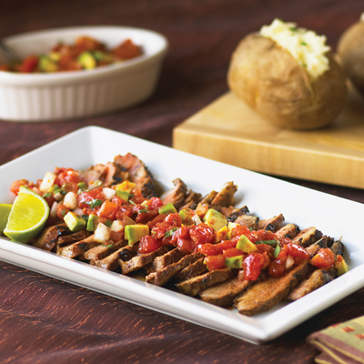 Flank Steak Grilled with Tomato Salsa