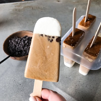 Coffee, cream and maple popsicles