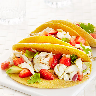 Fish Tacos with Strawberry Salsa