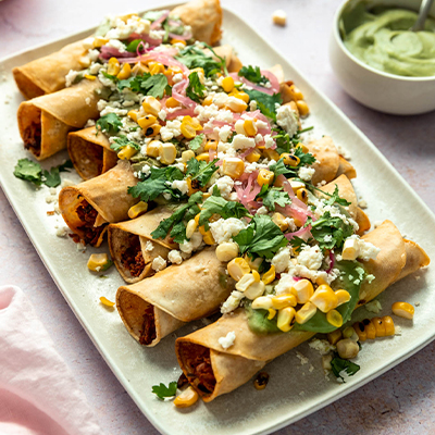 Taquitos au tofu effiloché