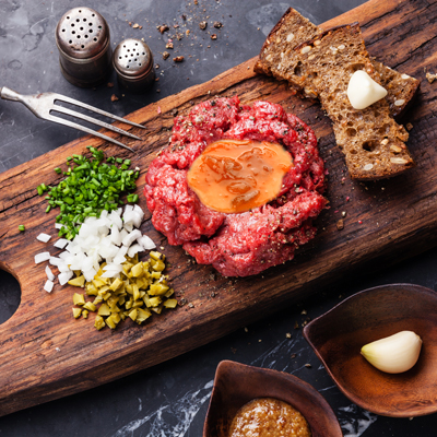 Tartare de bison aux agrumes