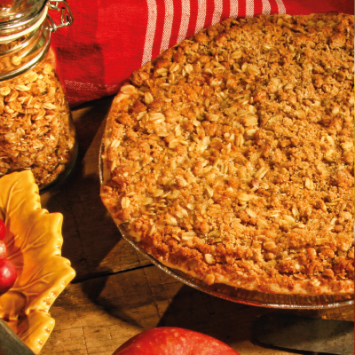 Tarte aux pommes et canneberges à la française