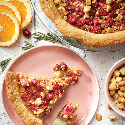 Tarte au caramel d’érable et aux canneberges