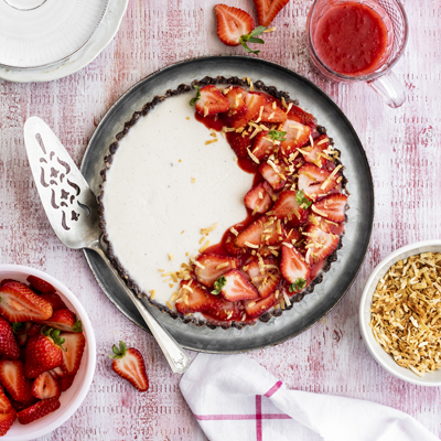 Tarte aux fraises et à la panna cotta