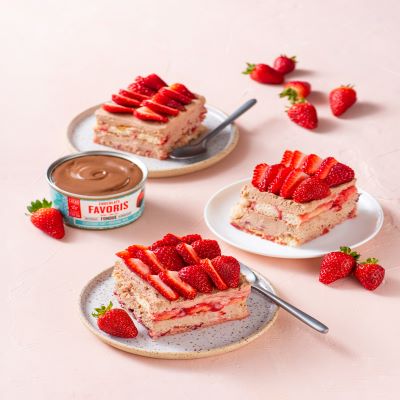 Tiramisu chocolat au lait et fraise