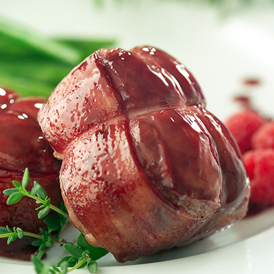 Tournedos de poulet au porto et aux framboises