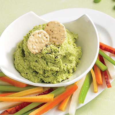 Trempette aux haricots édamames et au fromage asiago