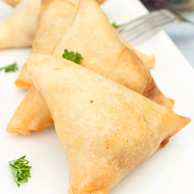 Triangles de phyllo à la courge et aux pommes de terre