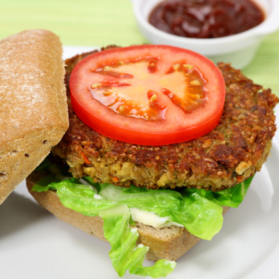 Végé-burger au fromage de chèvre