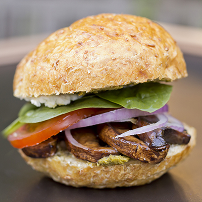 Veggie burger champignons-bacon