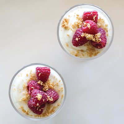 Lime and Raspberry Cheesecake in a Glass