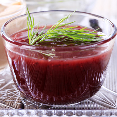 Vinaigrette à base de sauce canneberges