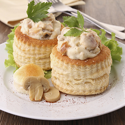 Vol-au-vent au dindon et aux poivrons